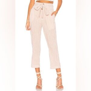 Free People Rumors Yarn Dye Harem Pant in Natural